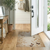 Beige Butterfly Vine Area Rug