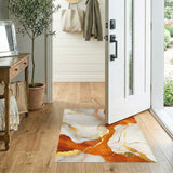 Orange Marble Gold Vein Area Rug