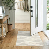 Beige Wave Pattern Area Rug