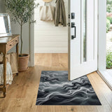 Ethereal Swirling Clouds Grey Area Rug
