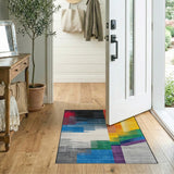Vibrant Multi-Color Geometric Abstract Multi-color and Patterns Area Rug