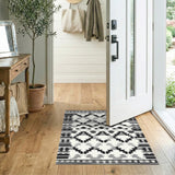Black White Heritage Tribal No. 9 Area Rug