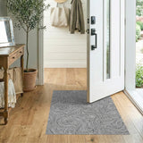 Hypnotic Swirl Black White Abstract Black and White Area Rug