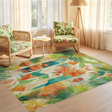 ODIKA Tropical Surfboard Art Washable Area Rug - Low Pile Non-Slip Coastal Decor