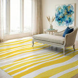 Abstract Area Yellow Wavy Abstract Area Rug