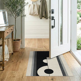 Modern Black White Abstract Geometric Area Rug