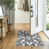Black and White Geometric Modern Intricate Black White Geometric Area Rug