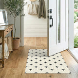 Black Cross Geometric Area Rug