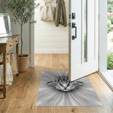 Black White Cat Burst Area Rug