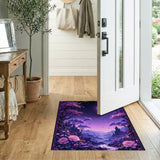 Purple Sakura Moonlit Fantasy Forest Rug