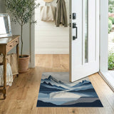 Blue and Teal Layered Blue Mountains Area Rug