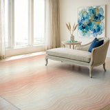 Peach Wavy Abstract Area Rug