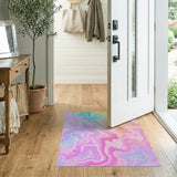Rainbow Watercolor Swirl Area Rug