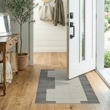 Black White Framed Geometric Area Rug