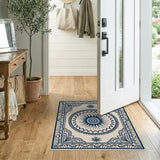 Blue and Teal Ornate Navy Mandala Persian Area Rug