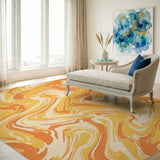 Yellow Swirl Yellow Swirl Abstract Area Rug