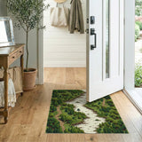 Serene Evergreen Forest River Trail Area Rug