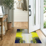 Navy Yellow Geometric Dotted Area Rug