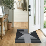 Bold Black White Star Geometric Area Rug