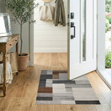 Grey Geometric Modern Modern Geometric Grey Block Area Rug