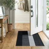 Black White Geometric Dot Matrix Rug