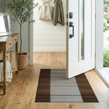 Brown Tan Heritage Tribal Striped Rug