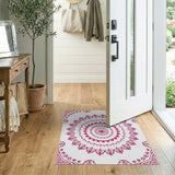Vibrant Pink Mandala Persian Traditional Persian Area Rug