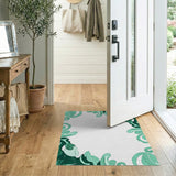 Green Abstract Swirl Area Rug