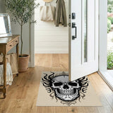 Flaming Skull Tribal Area Rug