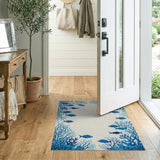 Blue Fish and Coral Reef Coastal Area Rug