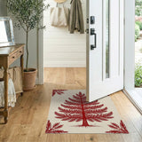Stylized Red Fir Tree Area Rug