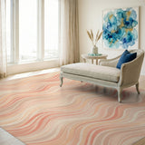 Warm Wavy Orange Area Rug