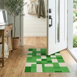 Geometric Modern Green Geometric Patchwork Area Rug
