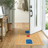 Orange Geometric Modern Basketball Court Geometric Area Rug