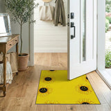 Yellow Smiling Sunflower Yellow Area Rug