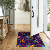 Neon Theater Masks Musical Notes Area Rug