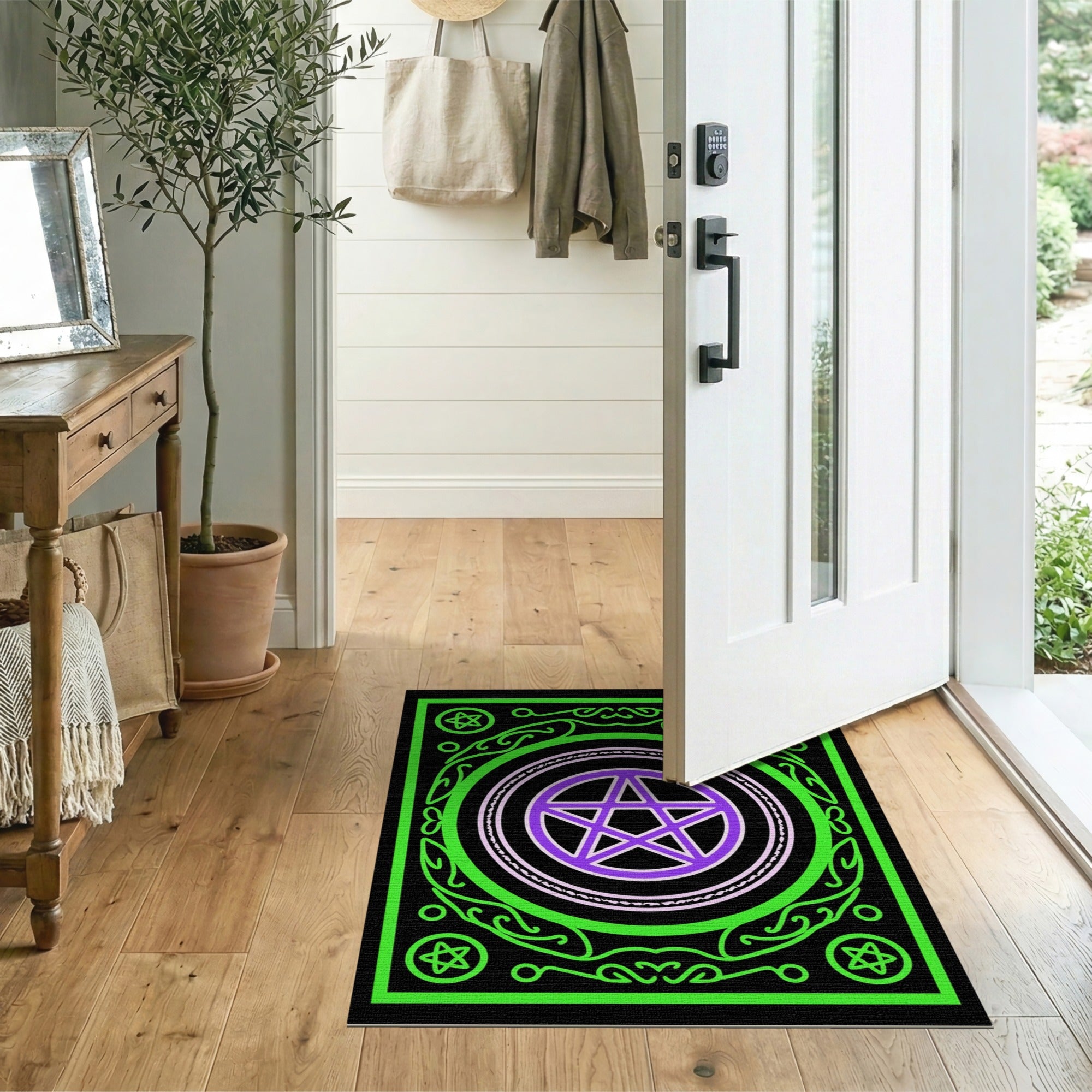 Purple Pentagram Mystic Area Rug