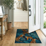Teal Jungle Tigers Area Rug