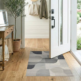 Black and White Modern Geometric Abstract Area Rug