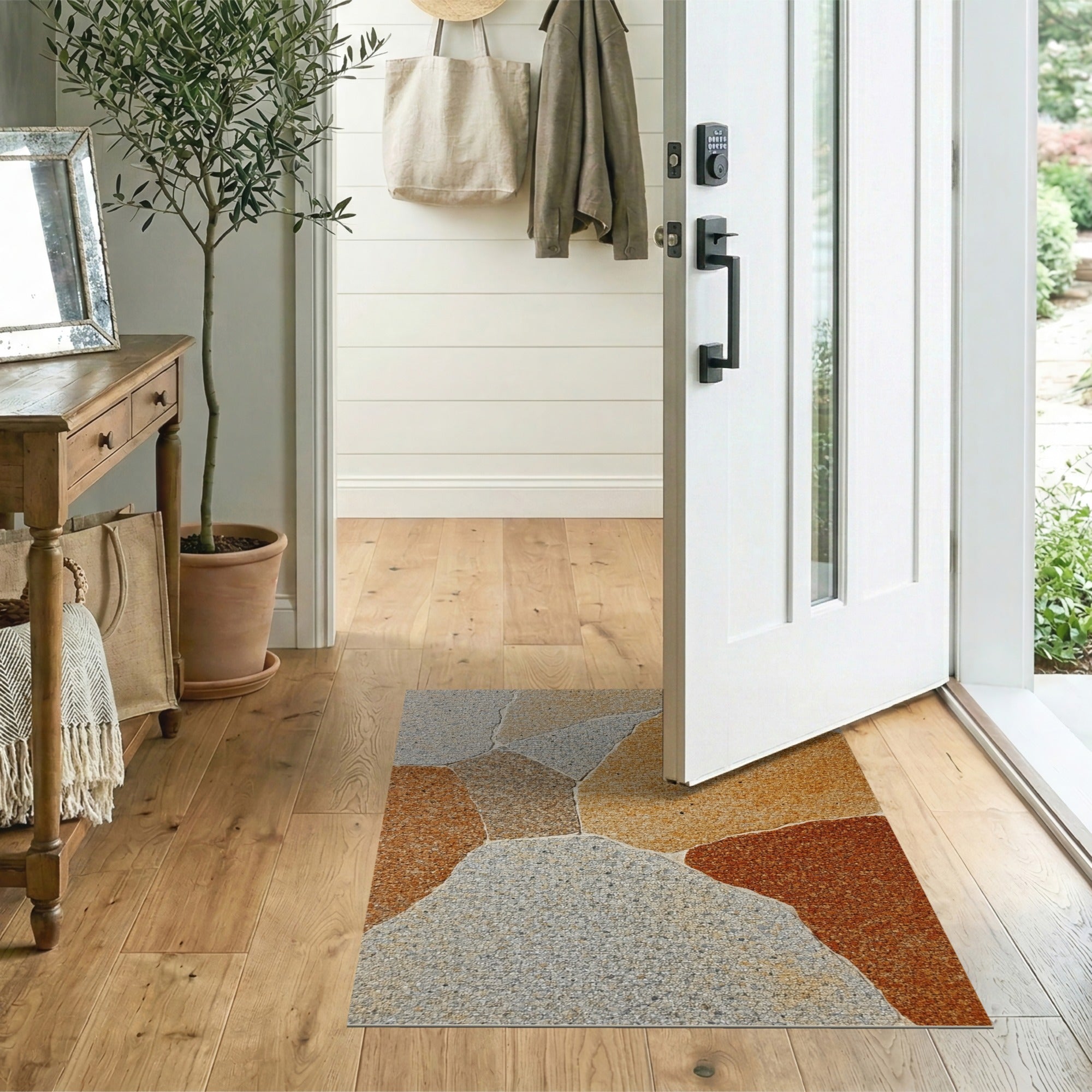 Rustic Flagstone Patchwork Area Rug
