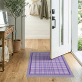 Purple Purple Plaid Geometric Area Rug