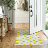 Sunny Yellow Daisy Watercolor Area Rug