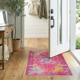 Pink Floral Vintage Vibrant Pink Floral Vintage Area Rug