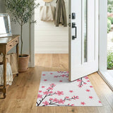 Pink Pink Cherry Blossom Branches Area Rug