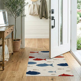 Coastal Fish School Woven Area Rug