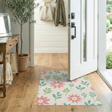 Multi-color and Patterns Pink Daisy Floral Pattern Area Rug
