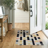 Modern Geometric Multi-Color Block Area Rug