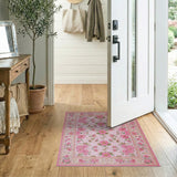 Pink Peony Floral Pink Area Rug