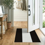 Geometric Modern Black and White Bold Black White Vertical Stripe Area Rug