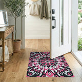 Bold Pink Mandala Geometric Area Rug